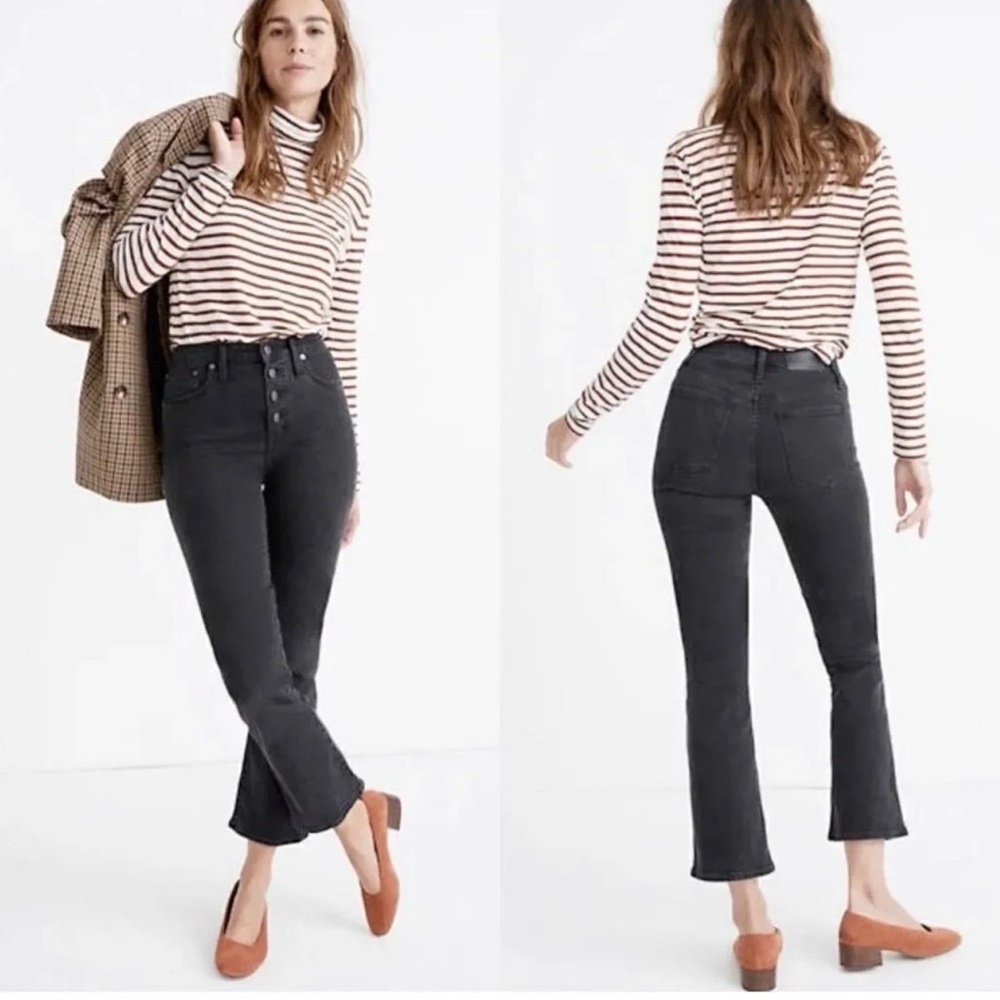 Madewell Cali Demi Boot Cut Jeans in Bellspring Wash. Button-Front. Size 24
